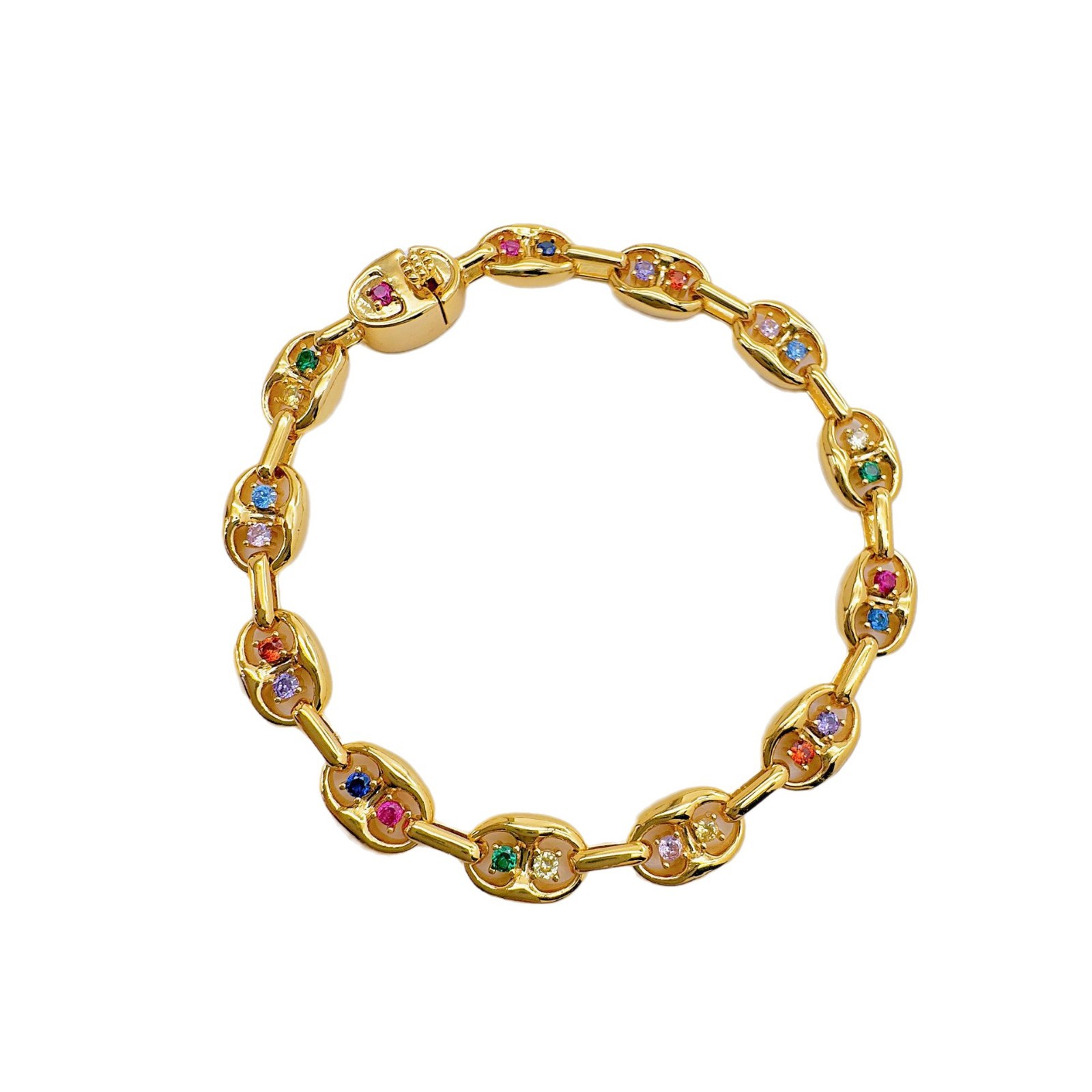 Celeste orfebrería europa y Estados Unidos zircon pulsera moda micro insertos de color 100 accesorios para mujeres de alta calidad sentido accesorios fábrica al por mayor Item Picture