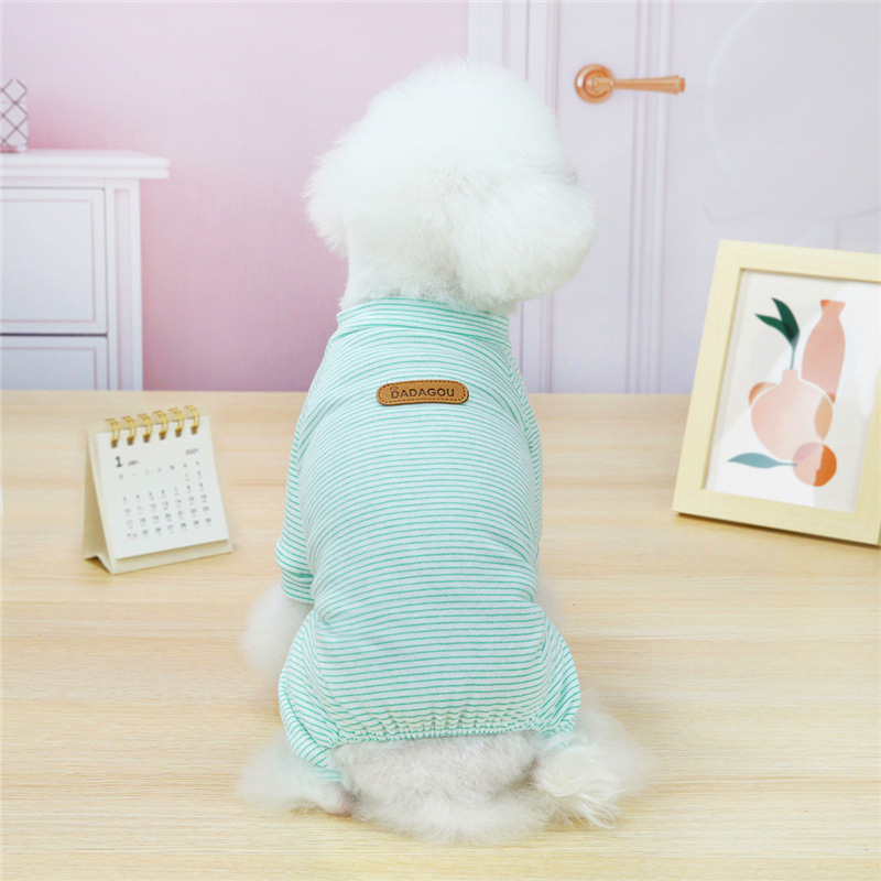 Primavera verano nuevo pet home wear teddy by bear dog cómodo y transpirable algodón versión coreana rayas home wear Specification image
