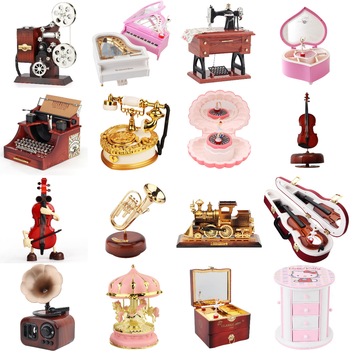 钢琴音乐盒创意复古留声机桌面摆件仿真模型缝纫机家具氛围酒柜礼