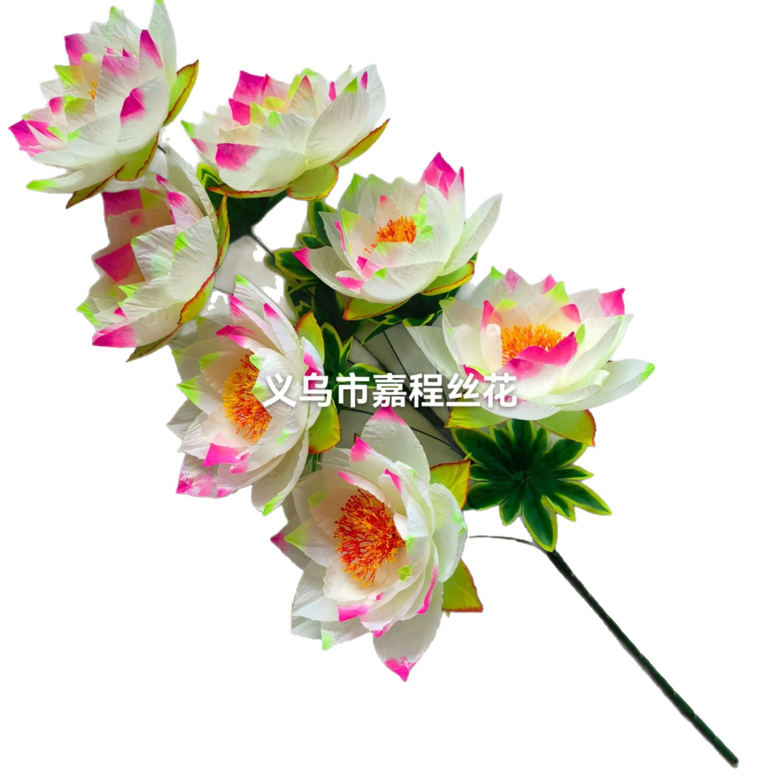 90 cm tall, 7 heads, 24 cm pentagonal lotus, Qingming Festival flower, artificial flower, silk flower, plastic flower Item Picture