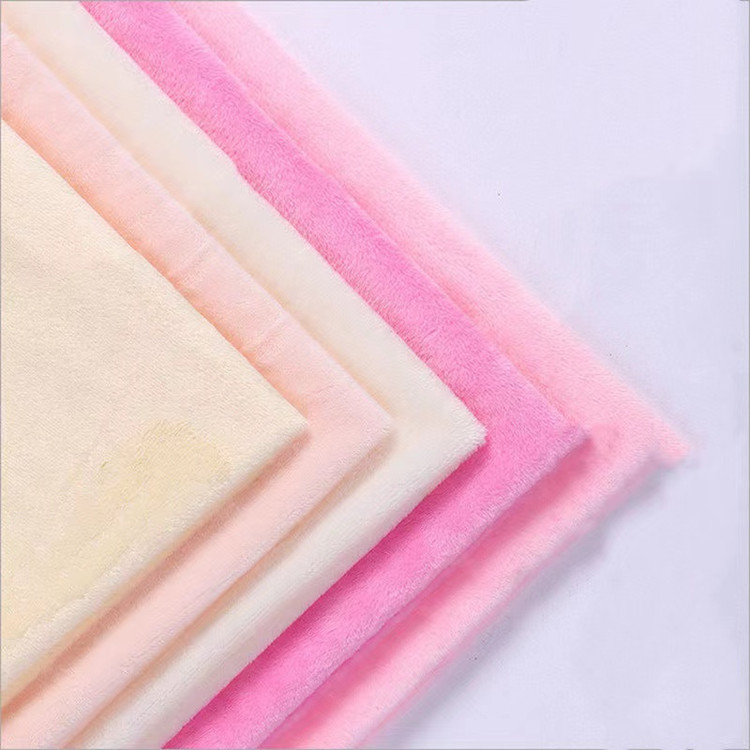 现货批发水晶超柔绒针织面料服装袖套玩具沙发毛绒布料复合里布产品图