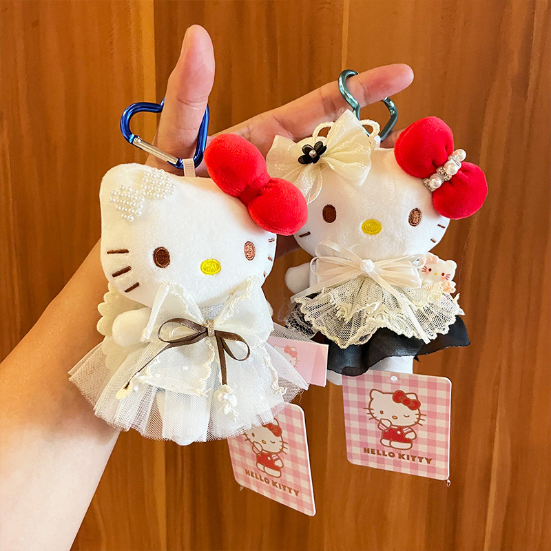 New style chiffon dress hellokitty small pendant, plush doll, cute kt cat bag pendant, official kitty doll Application Scenario