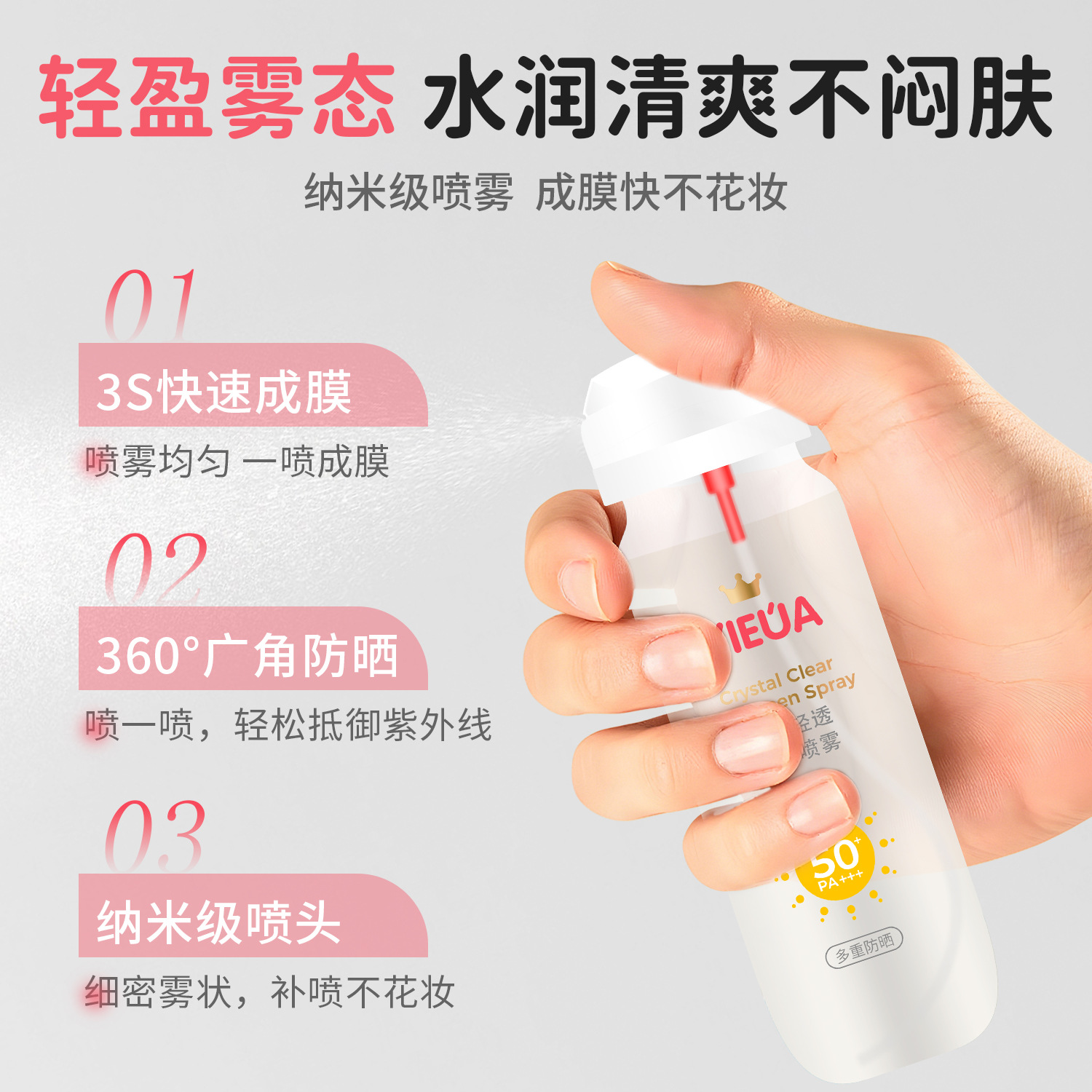 IERLEI医儿乐水晶清透防晒喷雾婴儿户外出游防紫外线防晒批发产品图