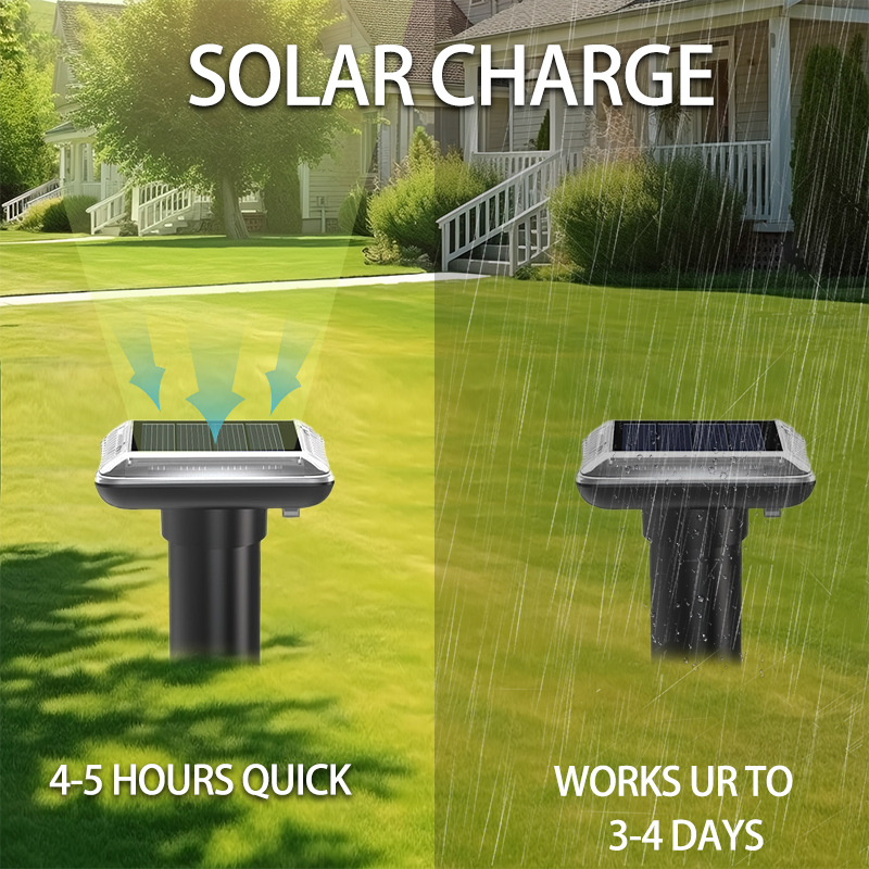 Cross-border bestseller: Solar-powered ultrasonic animal repellent, outdoor waterproof, sun-proof, snake and mole repellent, and buzzer rat repellent details Picture