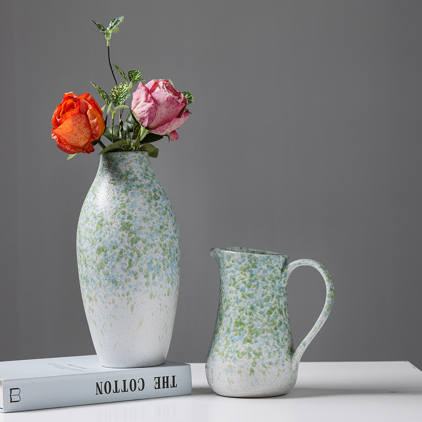 2025 Chinese-style retro ceramic jars, decorative vases, dried flowers, hydroponic, hotel, home, living room, entrance hall, flower arrangement ornaments, a sense of high-end Application Scenario