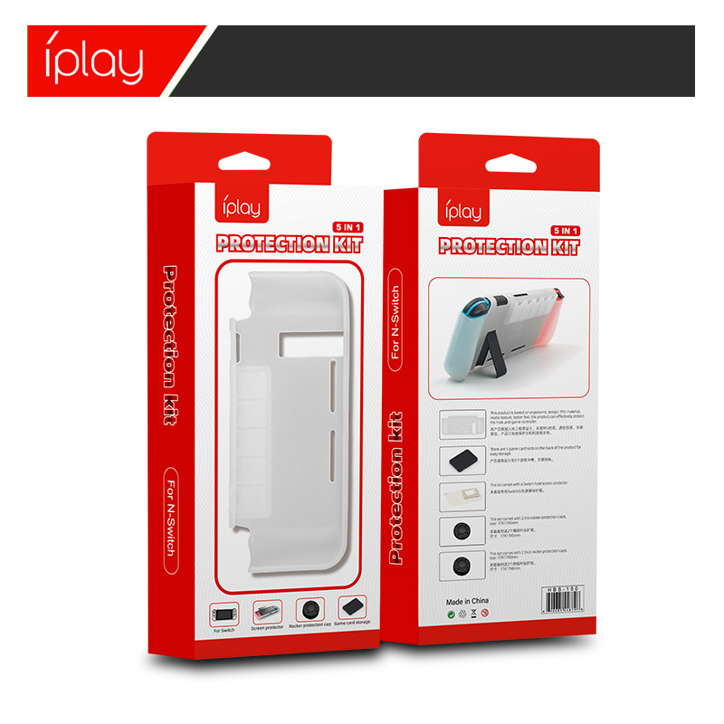 P4 gamepad gamepad funda protectora blanca tapa rocker negra película de pantalla transparente Joycon botones de juego para móviles aplicables Item Picture