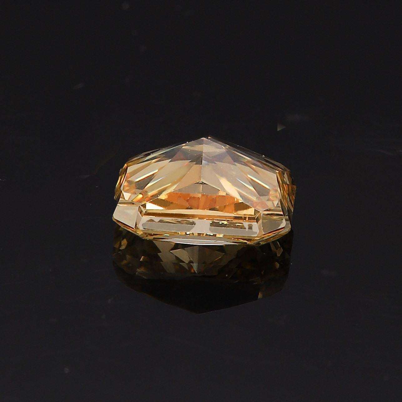 Ice flower cut rectangular chamfered zircon rough stone emerald cut yellow diamond zircon ring face jewelry clothing accessories Specification image