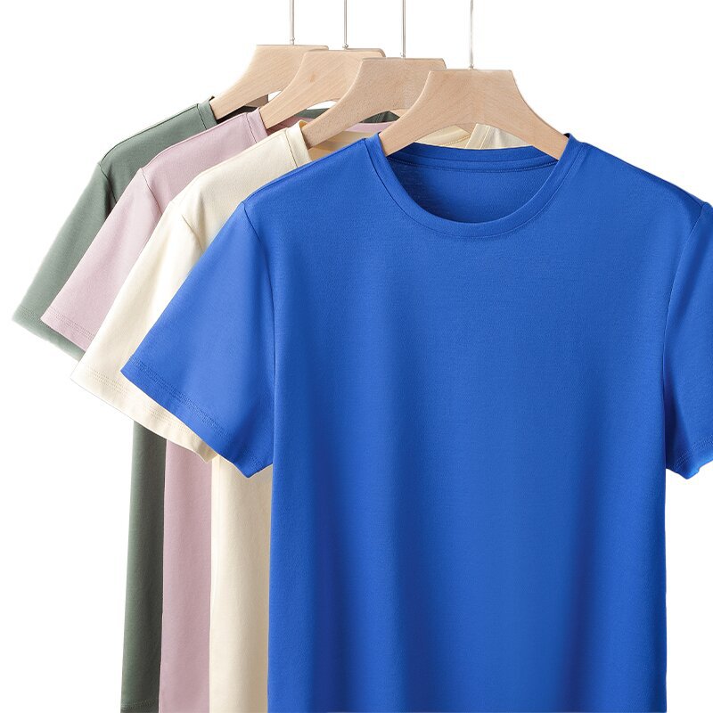 80-piece Puma cotton short-sleeved summer solid color round neck men's T-shirt, thin seamless casual base layer top T-shirt