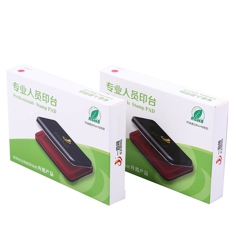 一直棒专业人员印台 高清速干原子财务专用. 长方105X66mm. 印泥.白底实物图