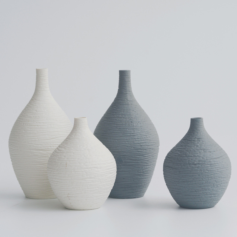 2025工艺花瓶酒店家居现代风格装饰白色细嘴小跨境爆款装饰花瓶