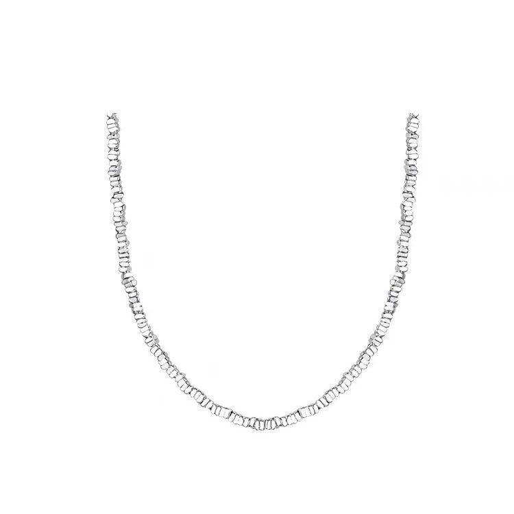 925 silver layering plain chain collarbone chain, women's ins high-end silver jewelry, niche and simple, a few pieces of broken silver necklace Item Picture