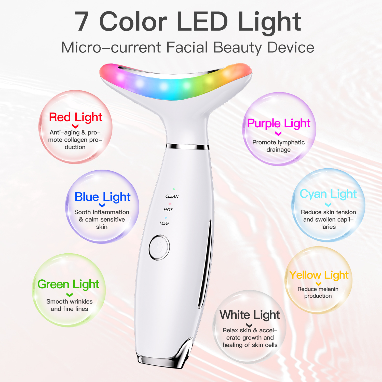 shanilak TEMU Cross-border Home Beauty Device, Neck Care Color Light Neck Beauty Device, dual-purpose neck and Face Introduction Device manufacturer