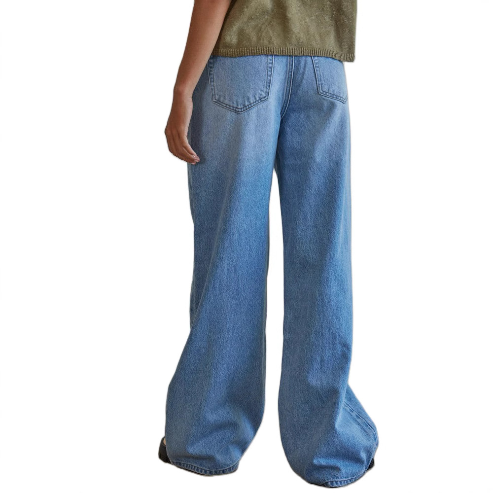 Europa y Estados Unidos hacer viejo lavado de cintura alta holgada slim jeans de corte recto versátil pierna ancha mop pants para mujeres Application Scenario