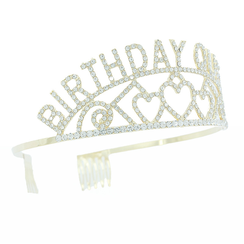 Cross-border new European and American letter crown BIRTHDAY QUEEN alloy crown headwear Party and gathering crown Application Scenario
