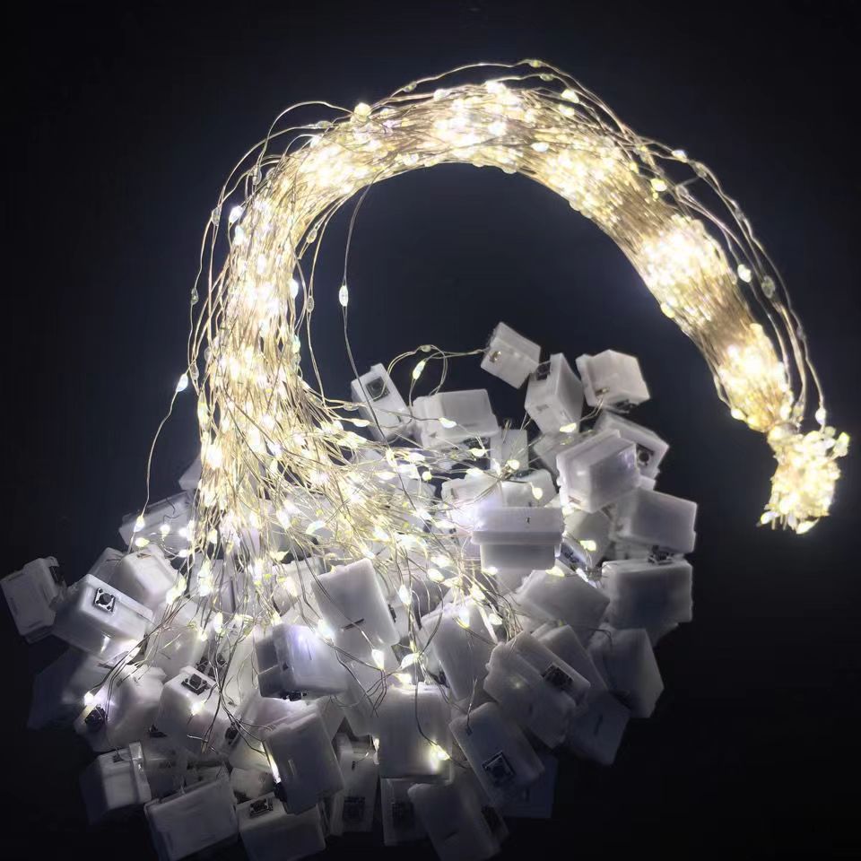 LED copper wire Christmas light strings, flower bouquets, cake atmosphere, small colorful lights, Halloween Day, girlish heart, battery box button lights Specification image
