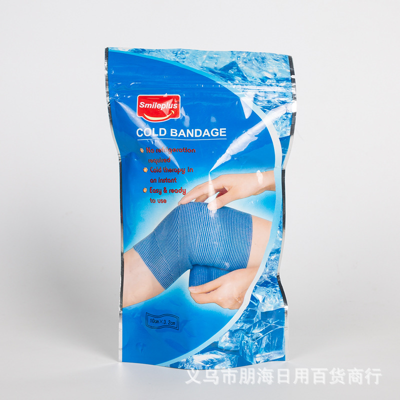 Quick-cooling ice bandage, cold compress for cooling, self-adhesive elastic ice bandage, first aid, physical therapy, sprain cooling, sports bandage