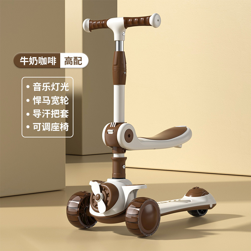 The new children's scooter is suitable for both sitting and sliding. It's a slippery scooter for babies aged 1, 3, and 7. It's a children's scooter for boys and girls Item Picture