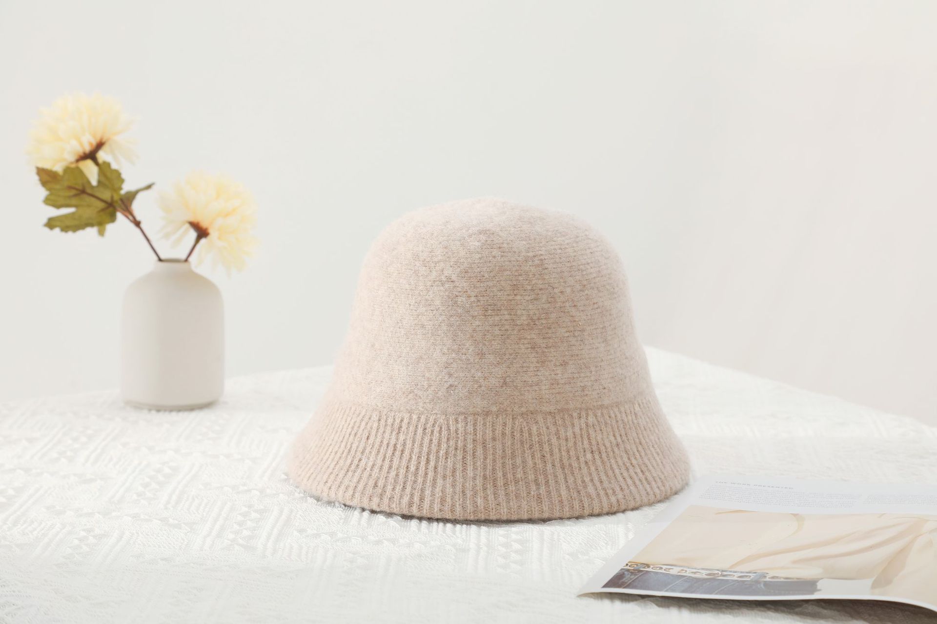 High-quality wool fisherman's hat, Korean and Japanese style versatile and fashionable knitted basin hat for autumn and winter Application Scenario