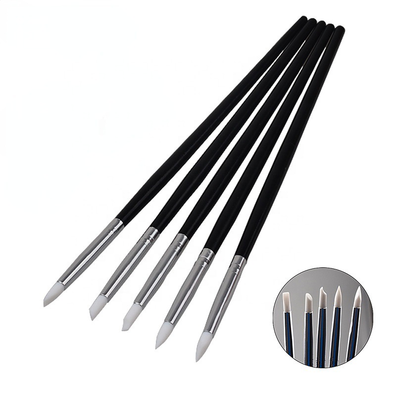 Cross-border exclusive dental ceramic pens, silicone pens, black dental resin brush pens, dental silicone teeth shaping tools Specification image