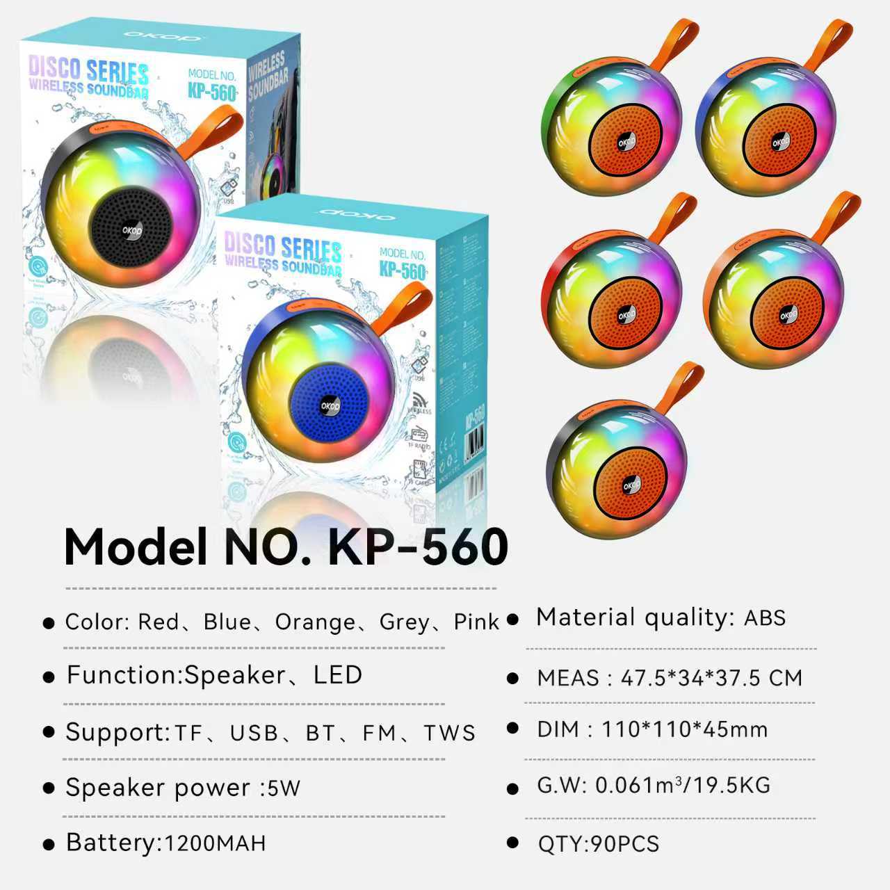 560 بلوتوث (RGB) الهواء المضغوط (RGB)، وبطاقات توزيع لاسلكية محمولة في الهواء الطلق محمولة على الهواء الطلق details Picture