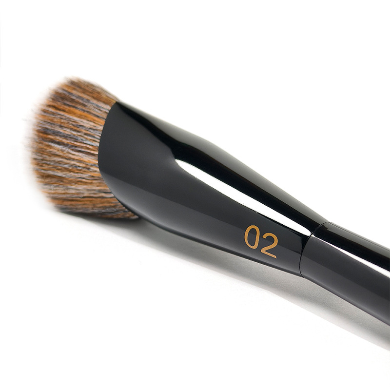 瑛秀美跨境外贸专供现货蜜粉刷斜角抛光刷大号散粉刷新款黑色经典化妆刷细节图