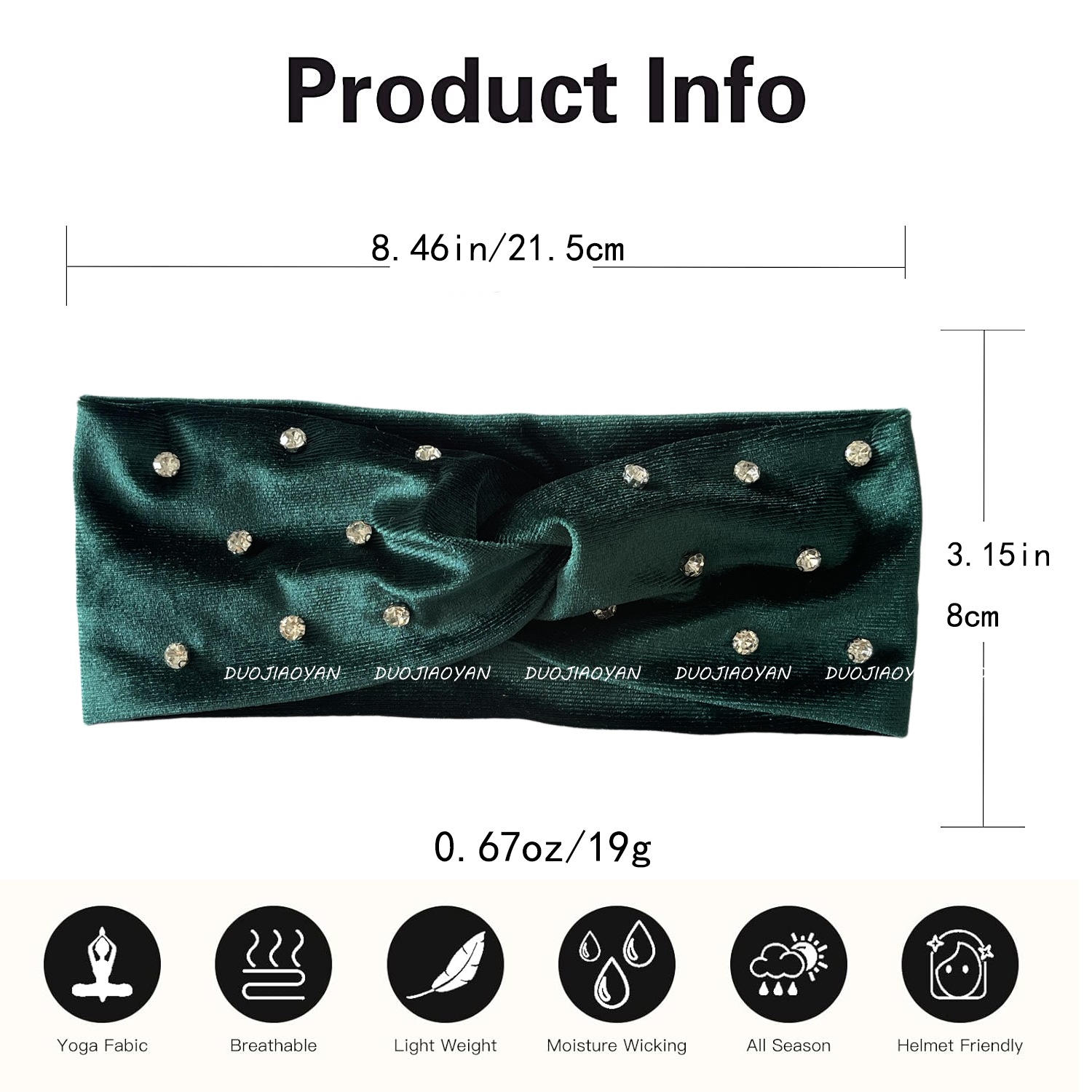 New cross-border velvet nail diamond hair band, retro autumn and winter fashion hair band, warm and high-end cross-tie hair band in stock Item Picture