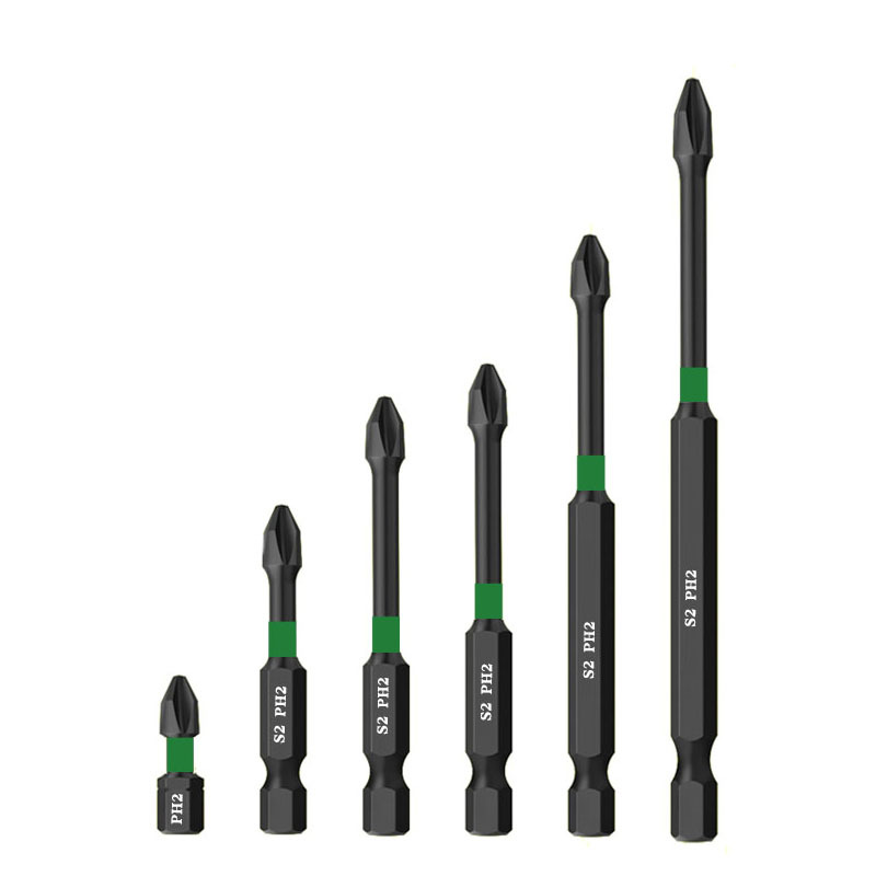 Black cross-shaped impact screwdriver, hand drill, screwdriver tool, hexagonal handle, strong magnetic electric screw, screwdriver tip, screwdriver head Item Picture