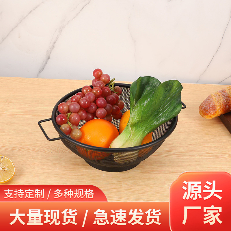 家用不锈钢双耳篮厨房多功能沥水篮洗菜筛漏盆水果篮菜篮网筛