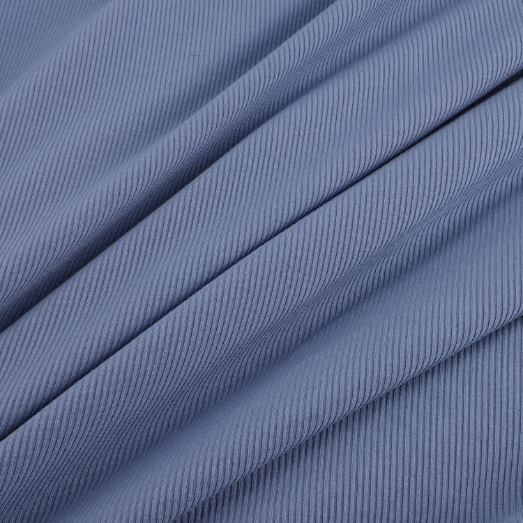 2*2 cotton ribbed elastic fabric 260g in stock for autumn and winter warm base layer and home wear ribbed fabric details Picture