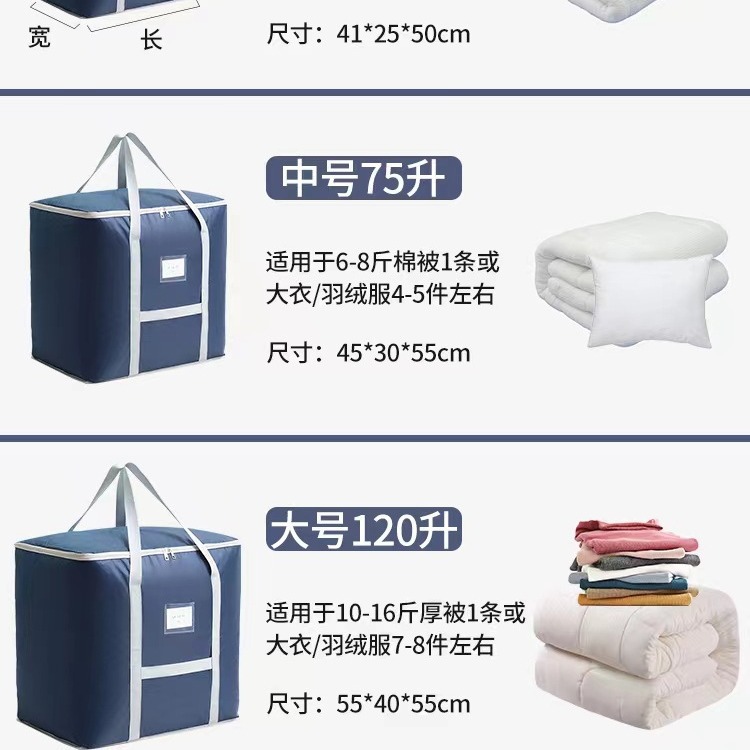 Oxford cloth clothing and quilt storage bags, large-capacity travel storage and organization bags, waterproof, moisture-proof, washable moving bags Application Scenario
