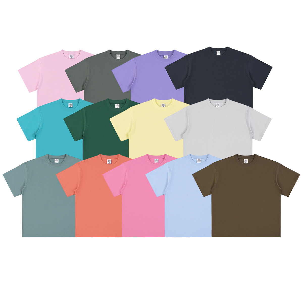 Two models showcased the new summer collection of men's clothing in multiple colors, featuring loose, pure cotton, and casual, sporty styles Item Picture