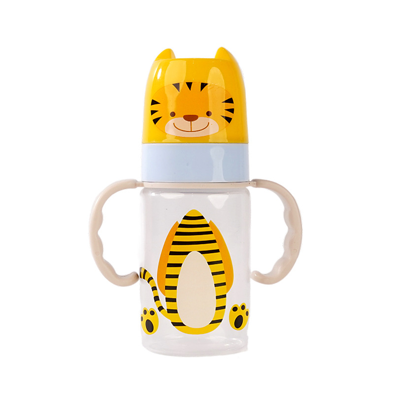 Wide-mouthed PP material baby bottles with handles for newborns, cross-border exclusive supply from the mother and baby factory Item Picture