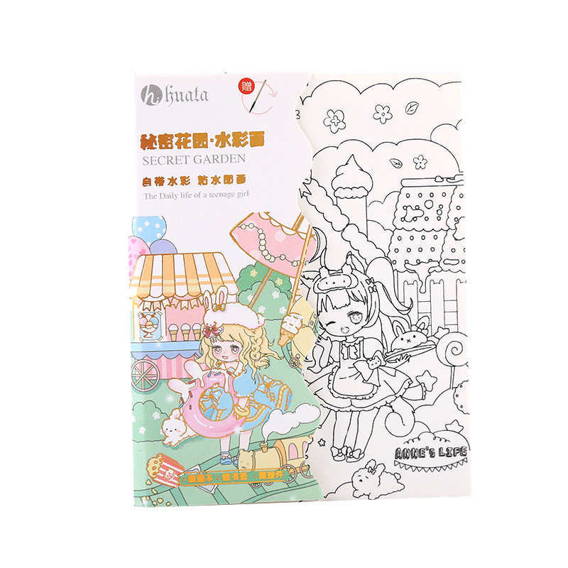 Decale Art Coloring Book, all-in-one doodle picture book, paint brush, Sketchbook, DIY Drawing book, Scratch card Specification image