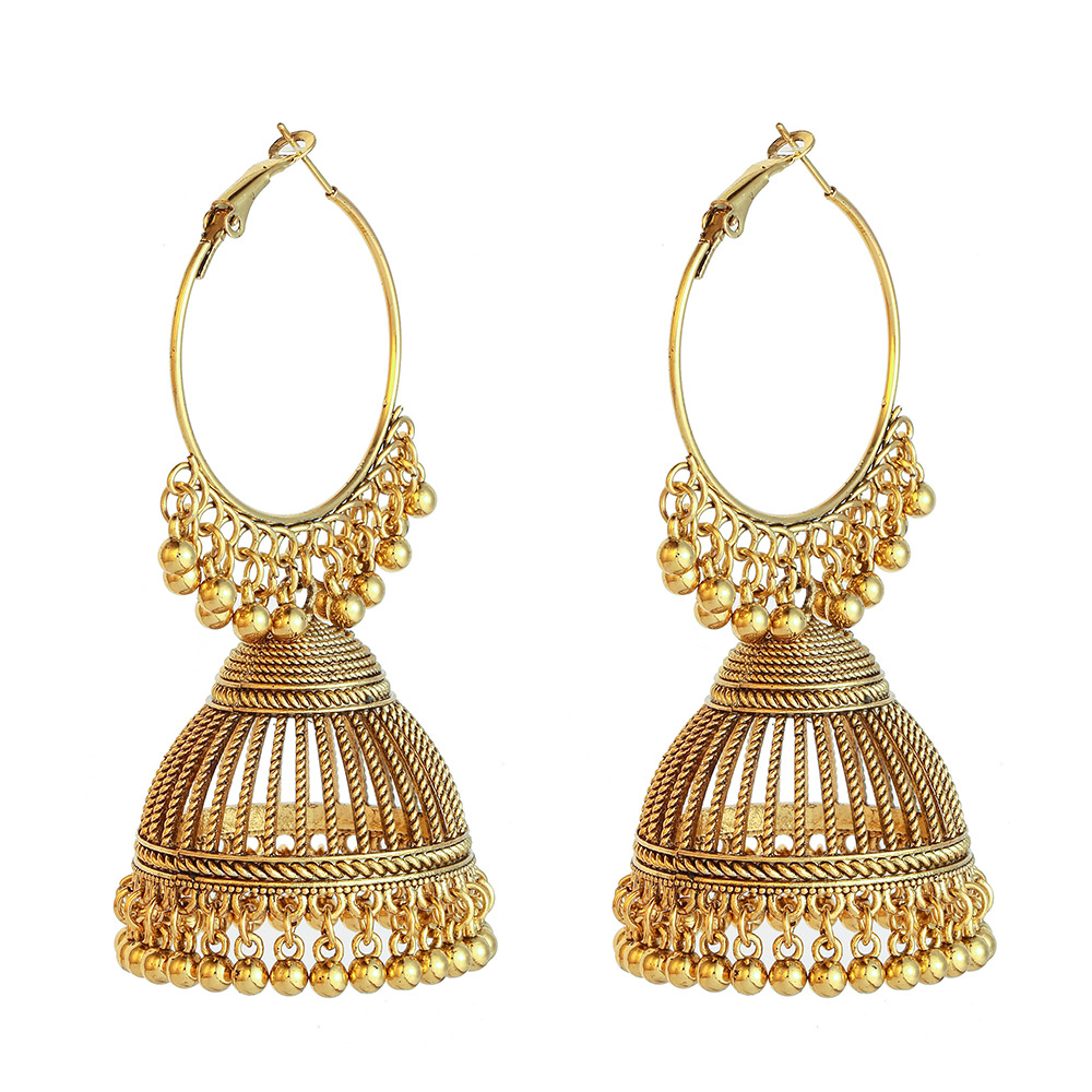 流行元素印度风珠子铃铛耳环耳坠耳钉时尚秋冬新款感小众女士精致