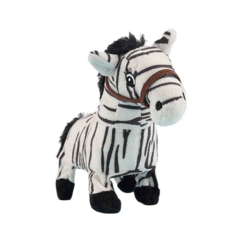 Electric plush toys, cross-border walking simulation horse dolls, children's walking sound dolls, black-legged horse animals Item Picture