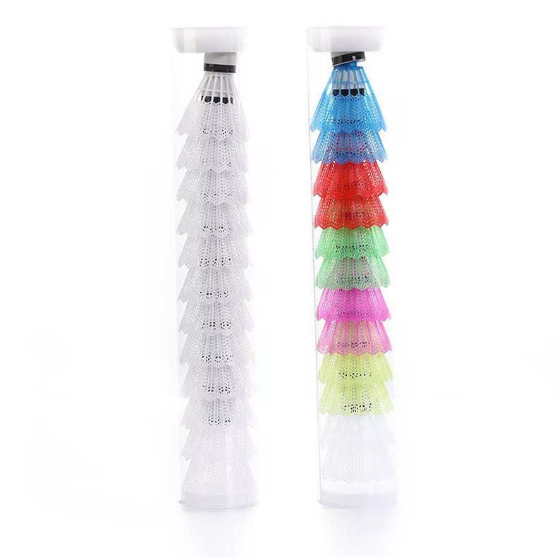 Factory direct sales of 12 cylindrical colored plastic foam badminton balls in stock, quick delivery Item Picture