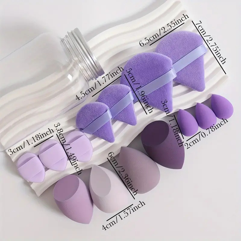 Youpiao Flow Bottle Beauty Egg 14-piece Set Dry and Wet dual-purpose, non-powdering Makeup Egg Fine Super Soft Sponge Egg Powder Puff Specification image