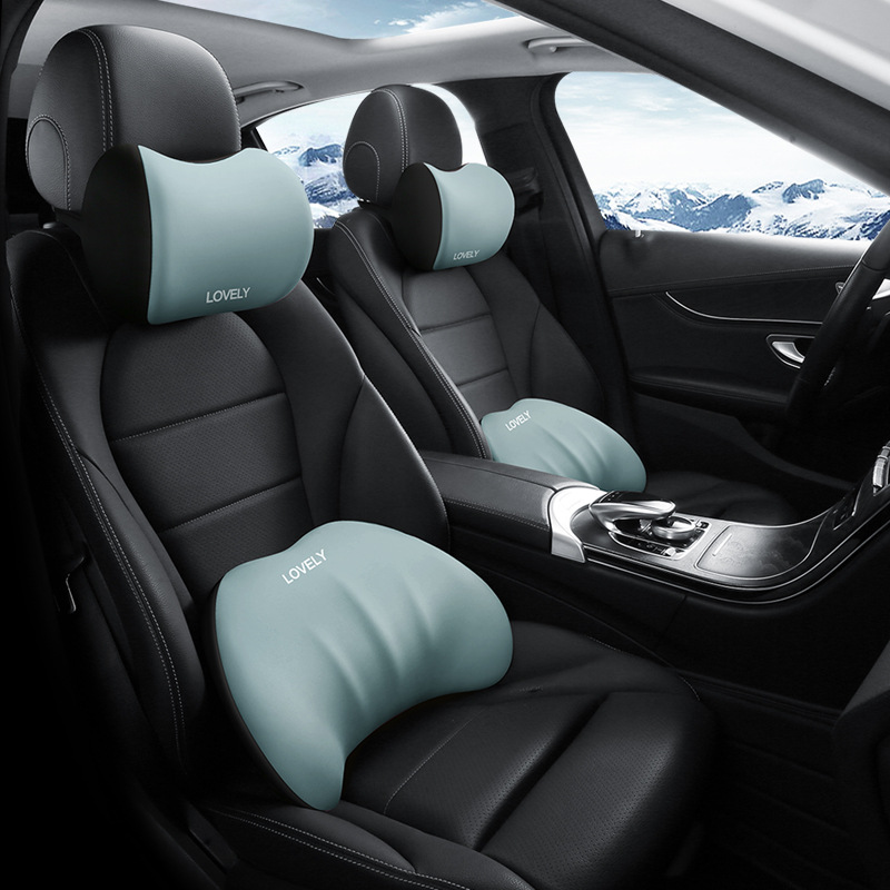 Car headrest, memory foam lumbar support, car seat cushion, backrest set, all-season universal car neck support pillow Specification drawing