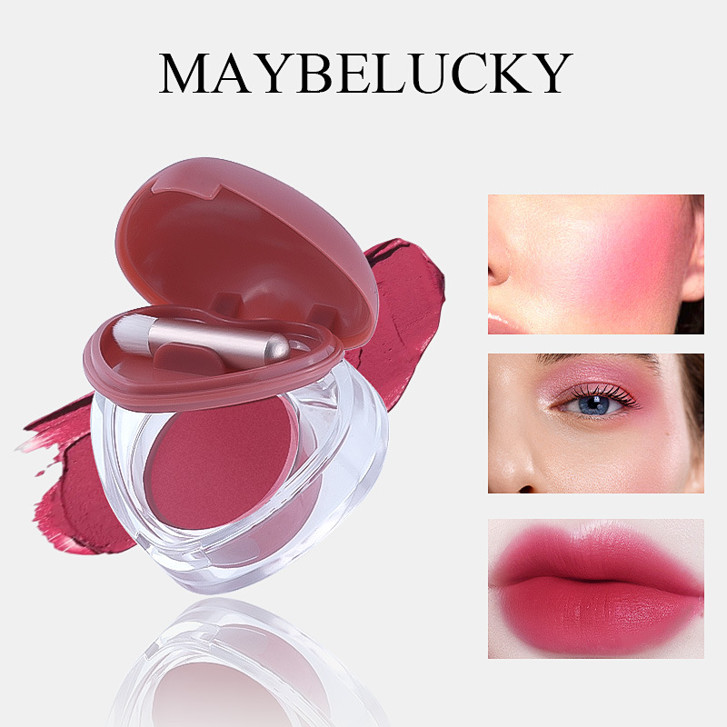 资质齐全跨境专供MAYBELUCKY三用哑光雾面丝绒爱心持久心形唇泥