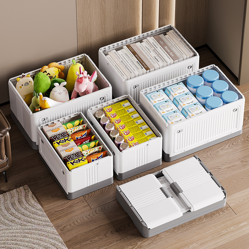 Bookcase storage box with wheels, classroom bookcase with handle, folding plastic, student dormitory, high school students' books Specification image