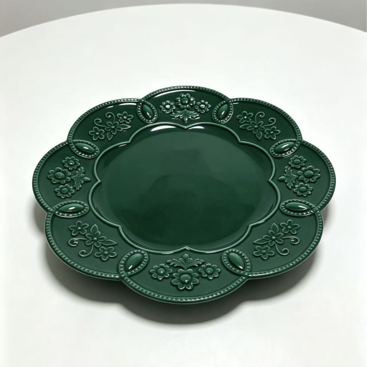 工艺盘塑料/塑料托盘/饰品托盘/中东金边玻璃托盘/木质杯垫细节图