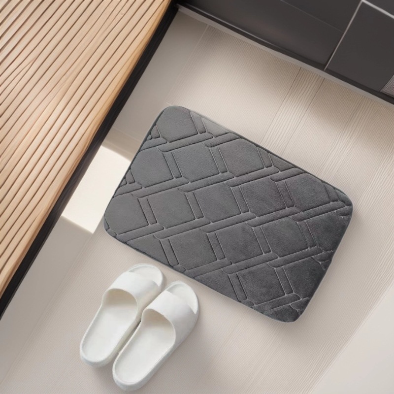 Coral fleece thickened sponge absorbent floor mat, bathroom washbasin foot mat, anti-slip mat for household entrance door Application Scenario