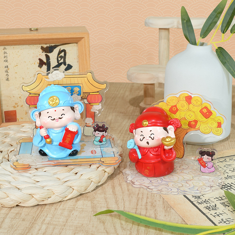 Tian Guan Brings Good Fortune, a new national trend blind box desktop decorative item. Zhong Kui, Buddha and God of Wealth in stock resin decorative items for the high school entrance examination details Picture