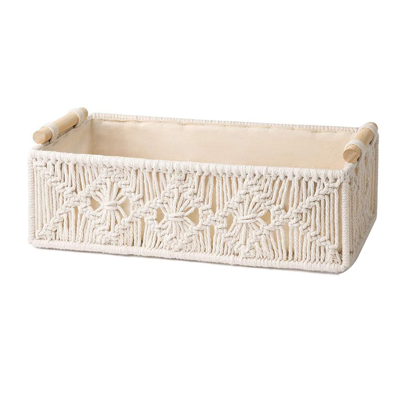 Amazon's best-selling cotton rope hand-woven storage box, desktop storage box, miscellaneous storage basket cover, installation basket Item Picture