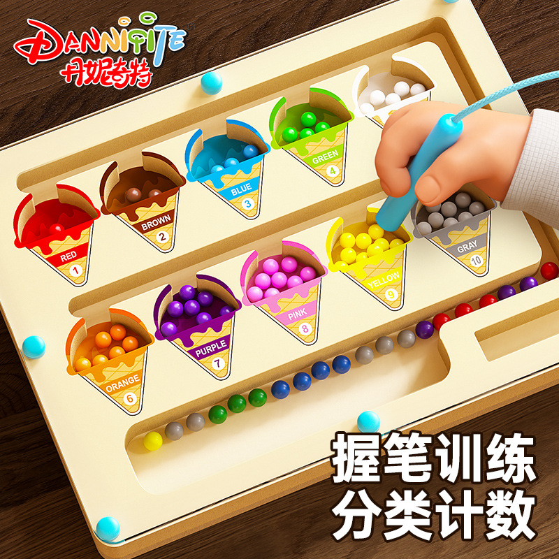 Danni's peculiar maze toy, rolling ball, concentration training, maze, magnetic magnet, pen, rolling ball, children's thinking