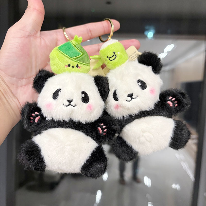 网红可爱趣玩熊猫挂件毛绒玩具公仔包包钥匙扣娃娃挂饰小礼品玩偶