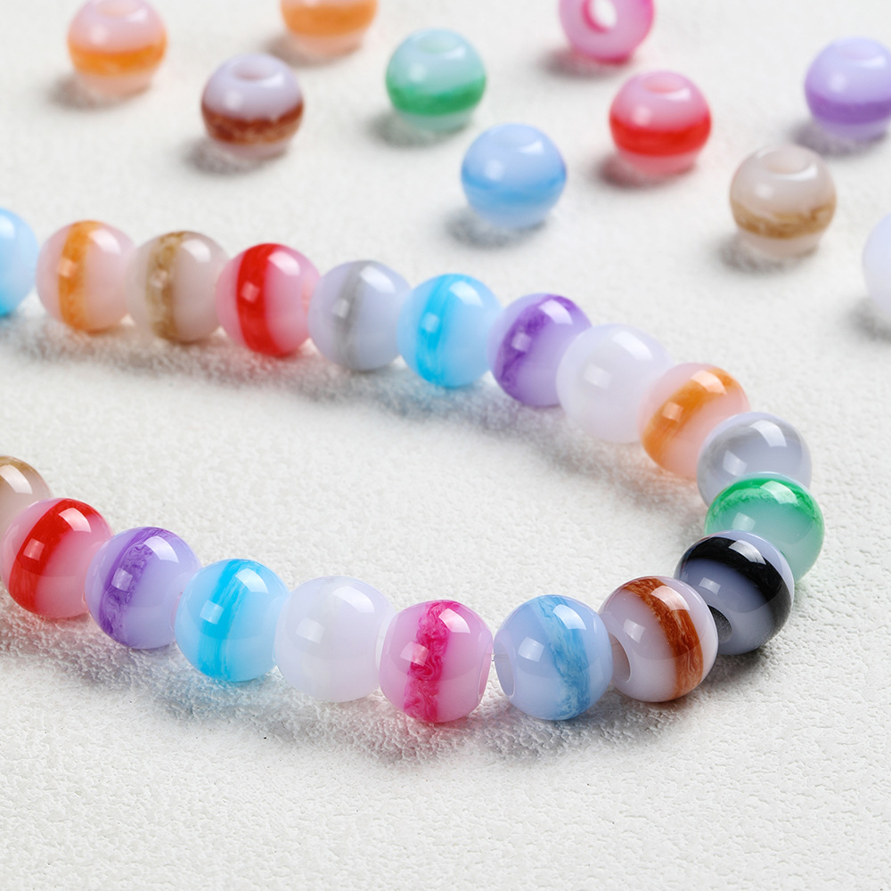 Large-aperture Chinese-style imitation jade ring resin round beads, loose beads, DIY jewelry, handcrafted bags, clothing accessories, and accessory beads Application Scenario