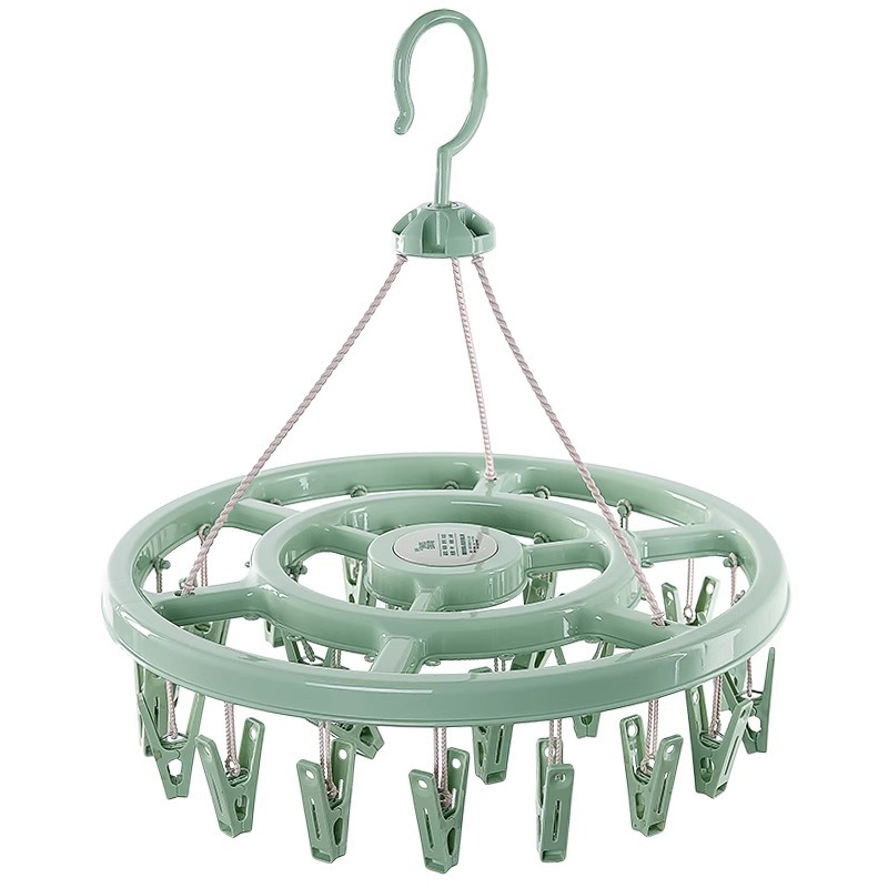 36 socks drying rack, household clothes hanger, multiple clips, round plate, underwear, baby clothes drying rack, women's windproof clothes drying rack, hanging clothes drying rack Item Picture