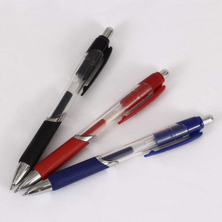 Electroplated carbon gel pen, signature pen 161 Jumping office transparent rod gel pen, advertising gift gel pen details Picture