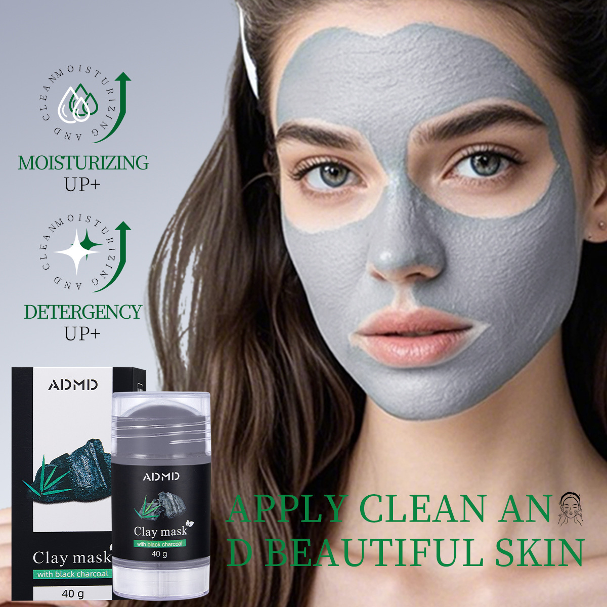 【 Cross-border Exclusive Supply 】ADMD Bamboo Charcoal Mud Film Stick for Cleaning and Oil Control, Pore Shrinking and Cleaning, Wholesale Specification image